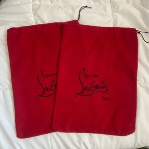Christian Louboutin Red Dust Bag Pair with Black Logo